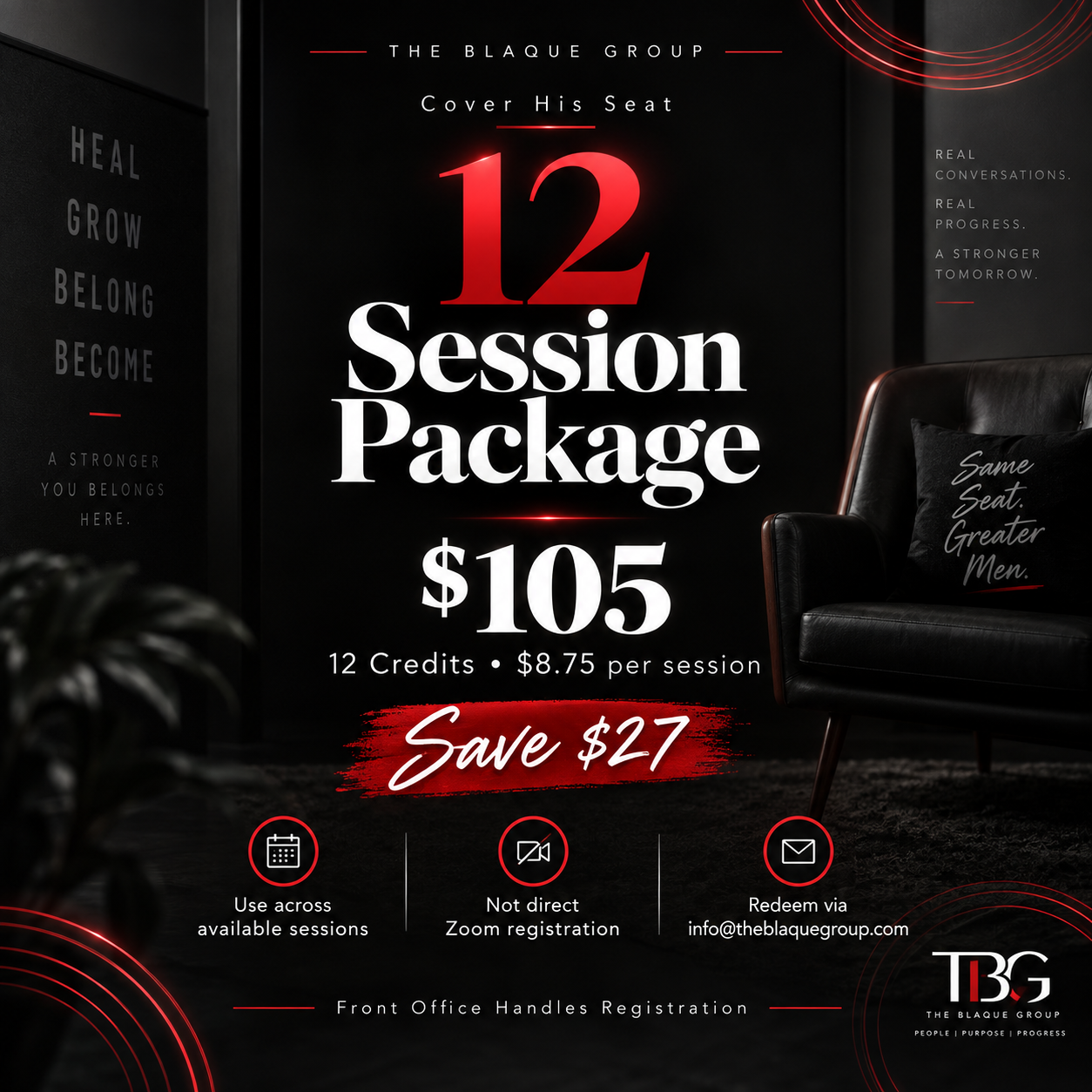 Cover his seat 12-Session Package